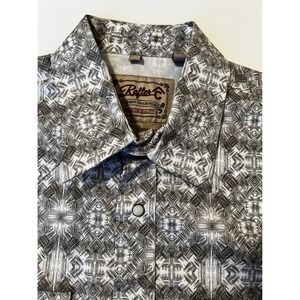 Rafter C Cowboy Collection Western Shirt Mens XL‎ Pro Flex Print Pearl Snap
